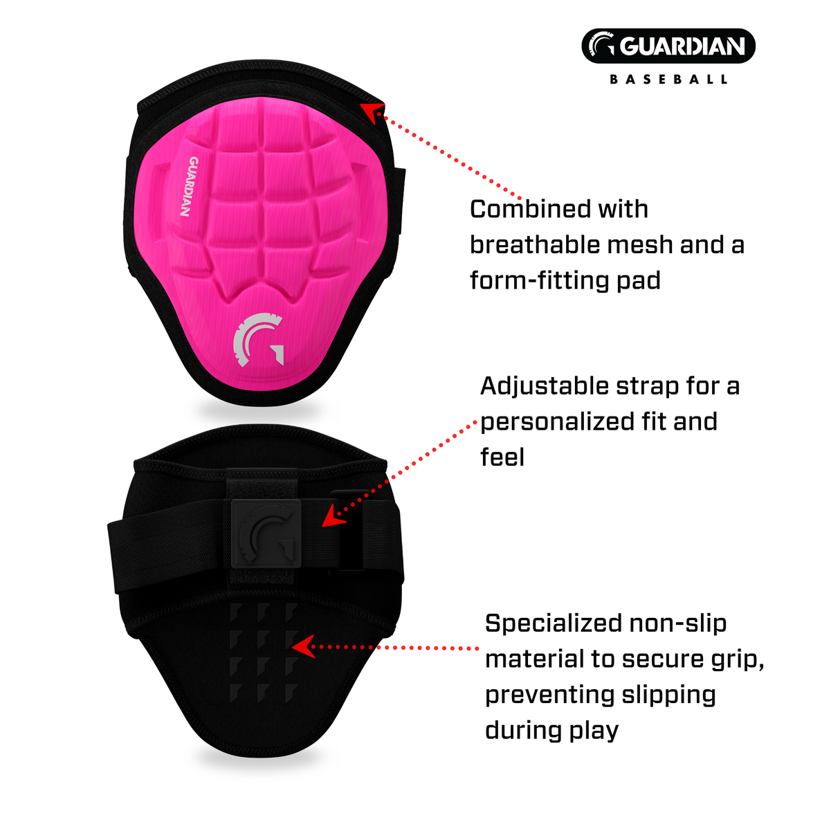 Guardian Baseball Batters Protective Elbow Guard Youth Pink