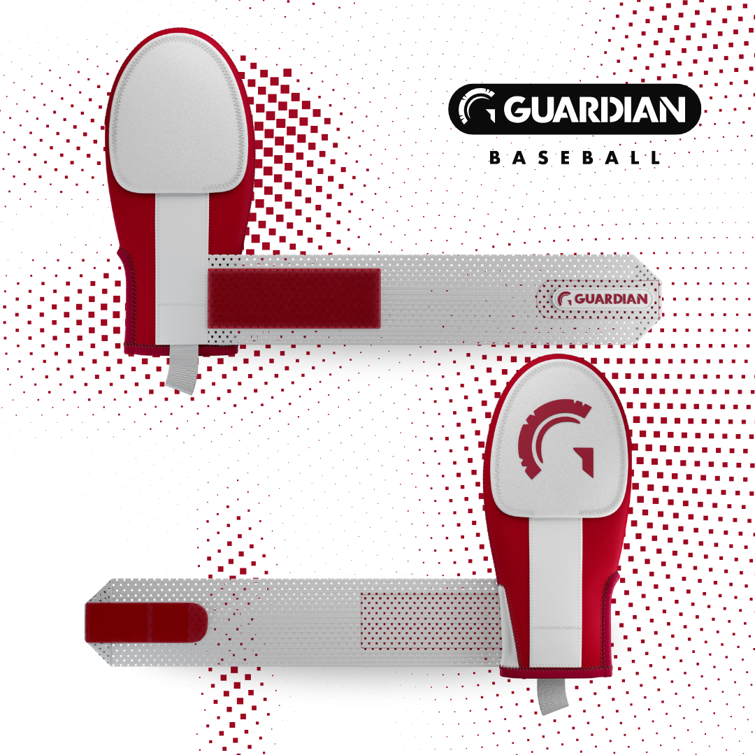 Guardian Baseball Sliding Mitt - Youth and Adult Sizes - Sliding Glove for Baseball - Elastic Compression Strap (Maroon/White)