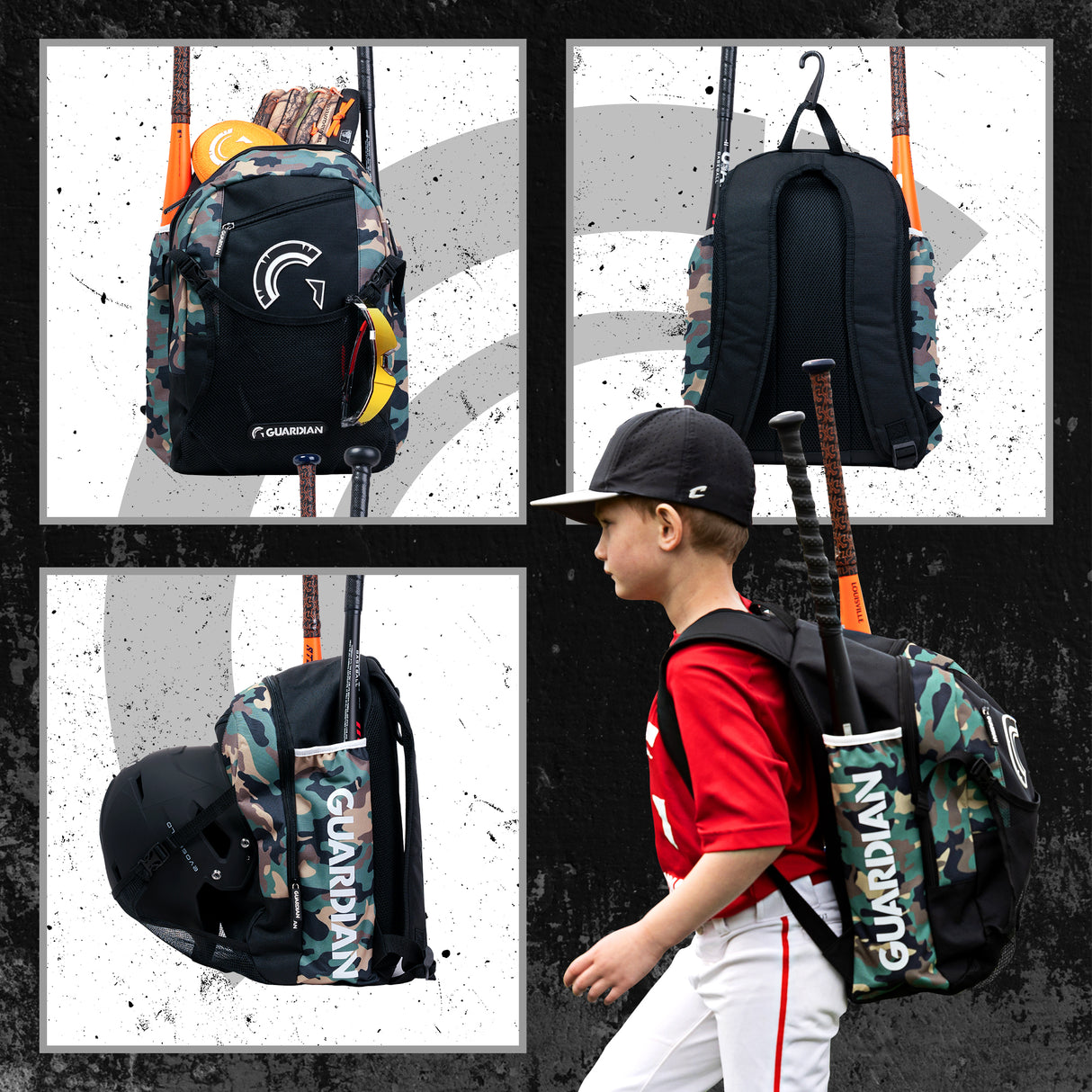 Guardian Baseball Rookie Youth Baseball Bat Bag - Boys or Girls (Army Camo)