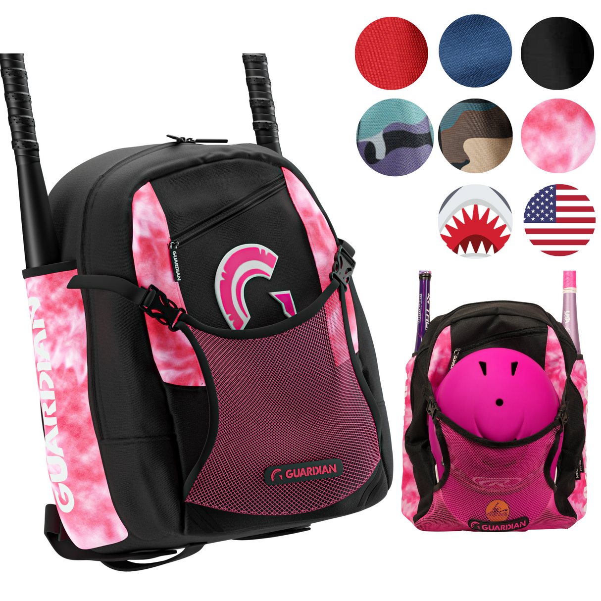 Pink top softball backpack