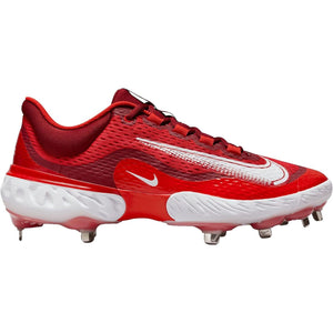 Nike Men's Alpha Huarache Elite 4 Baseball Metal Baseball Cleats Shoes DJ6523 (Red/White)