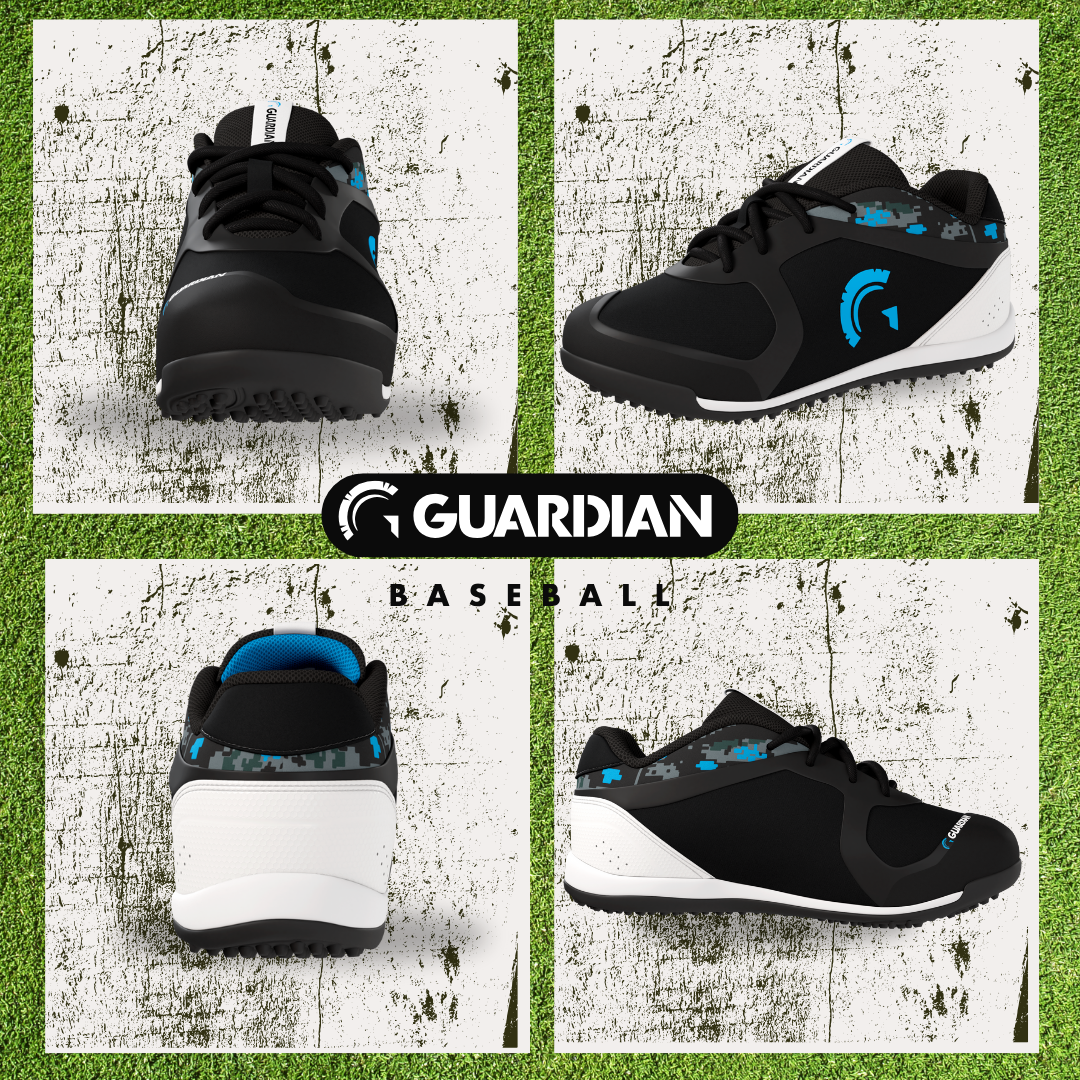 Bolt Youth Low Top Turf Baseball and Softball Shoes (Black/Royal)
