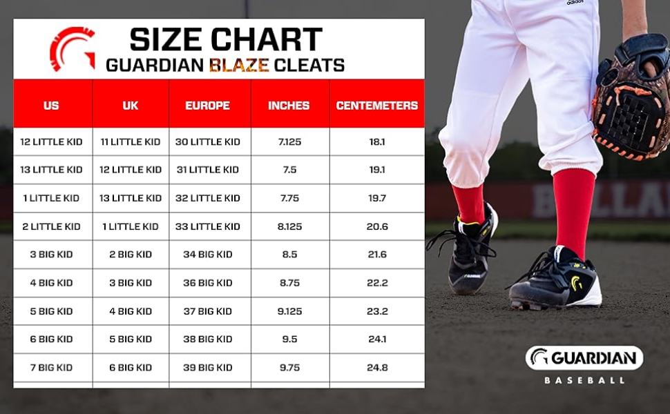baseball cleats size 1 youth