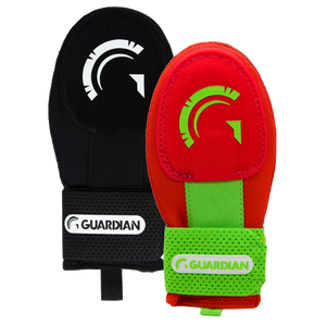 Guardian Baseball Sliding Mitt - Youth and Adult Sizes - Sliding Glove for Baseball - Elastic Compression Strap - Pack of 2 (Red Neon/Lime-Black)