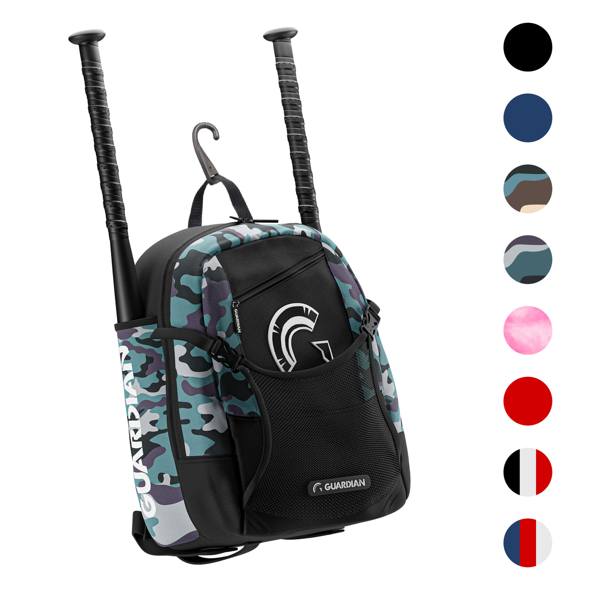 Guardian Baseball Rookie Youth Baseball Bat Bag - Boys or Girls (Pastel Multi)