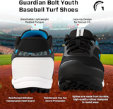 Bolt Youth Low Top Turf Baseball and Softball Shoes (Black/Royal)