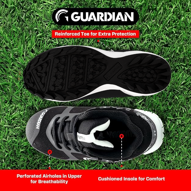 Bolt Youth Low Top Turf Baseball and Softball Shoes (Black/Grey)