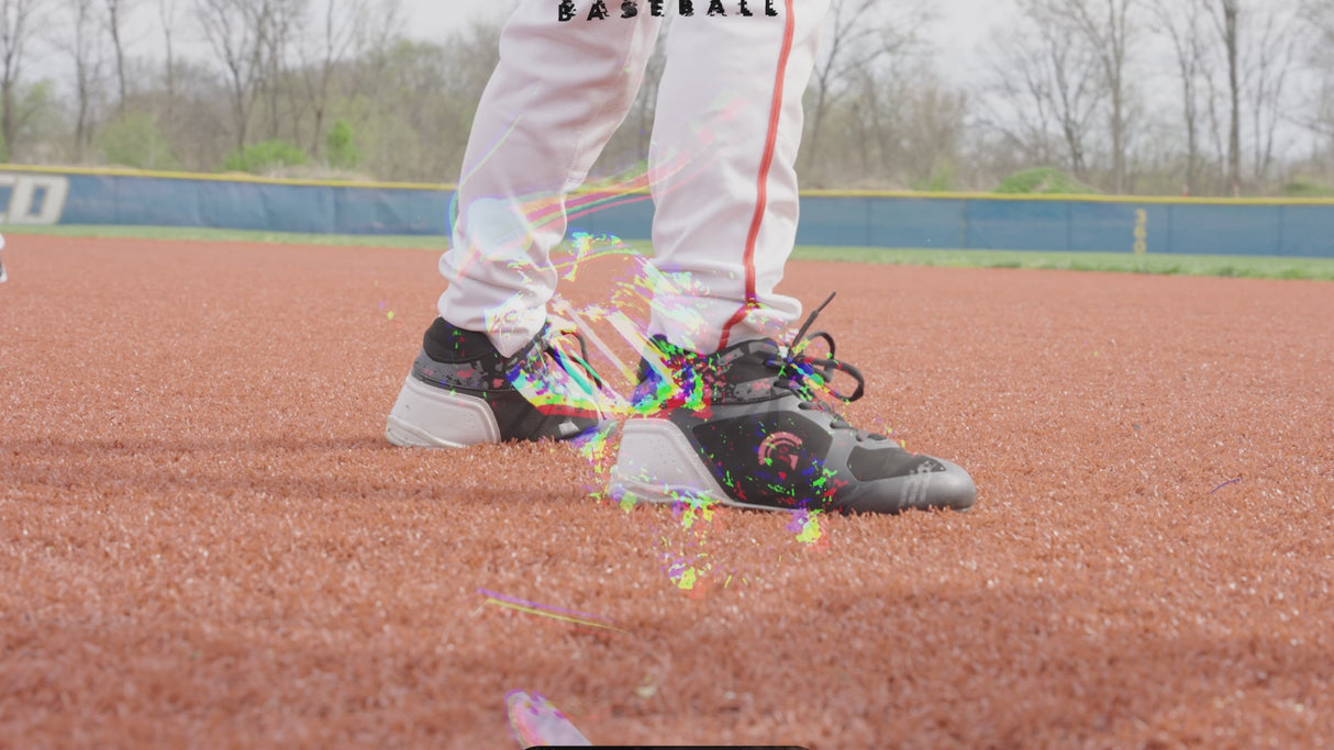Blaze Youth Hi Top Rubber Molded Baseball and Softball Cleats (Black/Highlighter Pink)