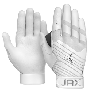 JAX Batting Gloves Pro Model Adult Batting Gloves (Arctic White)