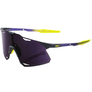 100% Hypercraft Frameless Lightweight Sport Performance Sunglasses (Matte Metallic Digital Brights - Dark Purple Lens)