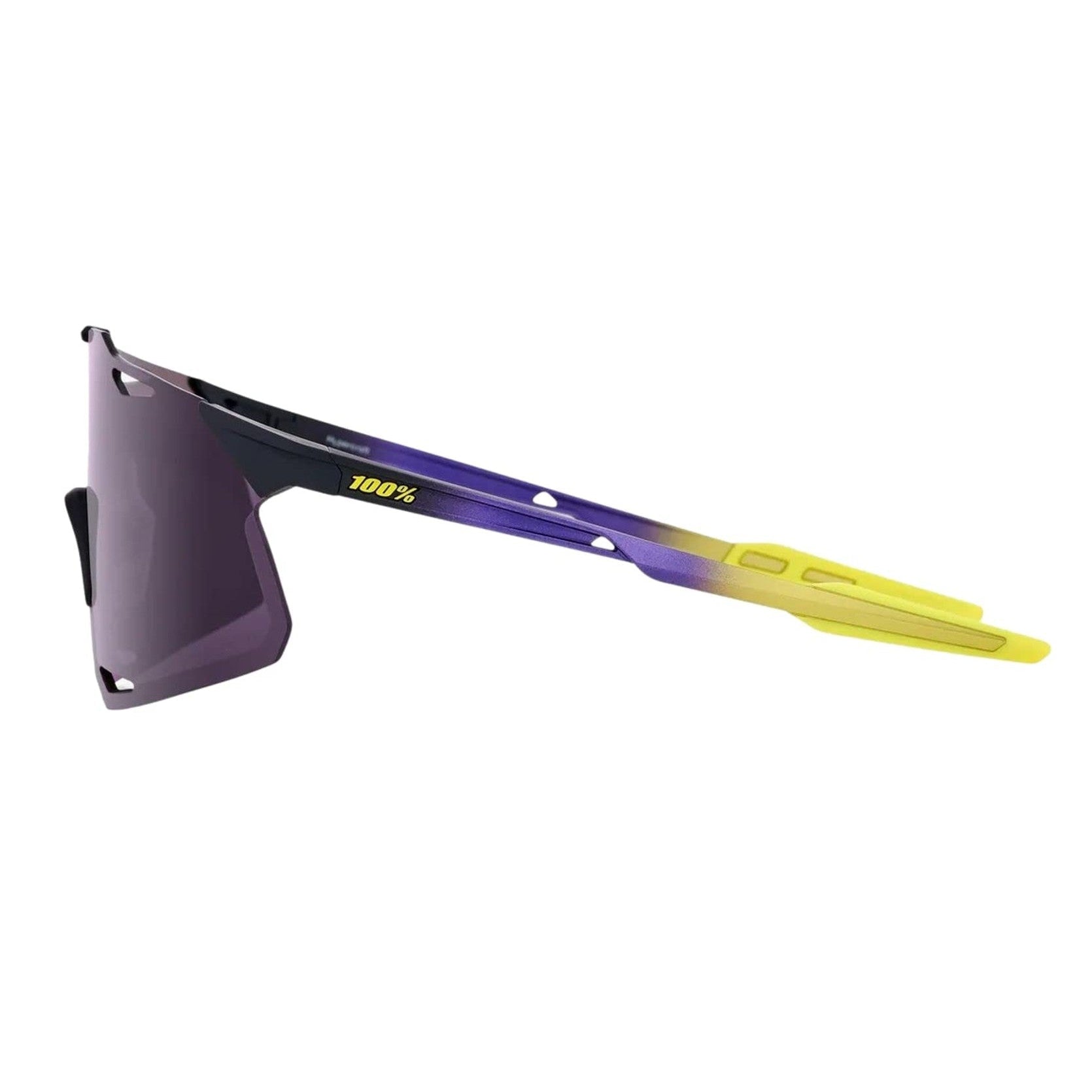 100% Hypercraft Frameless Lightweight Sport Performance Sunglasses (Matte  Metallic Digital Brights - Dark Purple Lens)