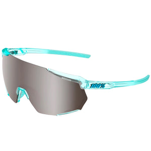 100% Racetrap 3.0 Sport and Cycling Sunglasses with HD Lenses (Polished Translucent Mint-Hiper Silver Mirror)