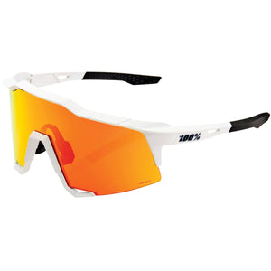 100% Speedcraft Sport Performance Baseball Sunglasses HD Interchangeable Lens (Soft Tact Off White - Red Multilayer Mirror Lens)