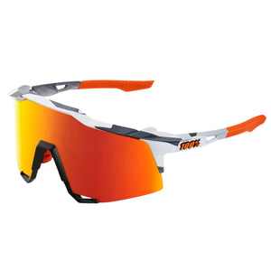 100% Speedcraft Sport Performance Baseball Sunglasses HD Interchangeable Lens (Soft Tact Grey Camo - Red Multilayer Mirror Lens)