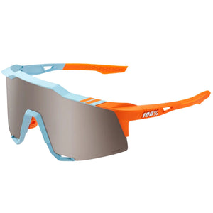 100% Speedcraft Sport Performance Baseball Sunglasses HD Interchangeable Lens (Two Tone - Silver Mirror Lens)