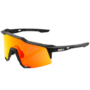100% Speedcraft Sport Performance Baseball Sunglasses HD Interchangeable Lens (Soft Tact Black - Red Multilayer Mirror Lens)