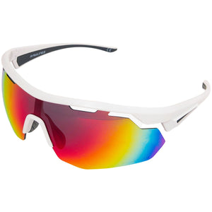 Rawlings Adult Sport Baseball Sunglasses Lightweight Stylish 100% UV Poly Lens (White/Rainbow)