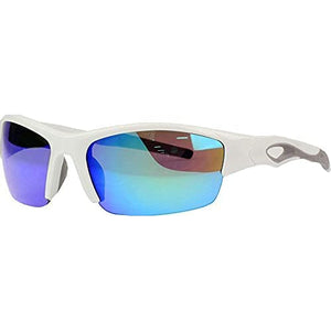 Rawlings 132 Adult Sport Shield Baseball Softball Sunglasses (White/Blue)