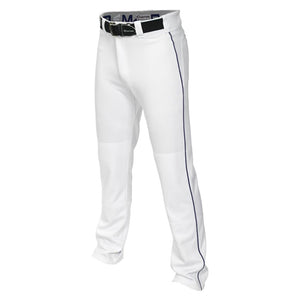 Easton Adult Men's Mako II Baseball Pants Full Length Relaxed Fit (White/Navy)