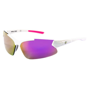 RAWLINGS Youth Sports Baseball Sunglasses Durable 100% UV Poly Lens, Shielded Lens (White/Pink)
