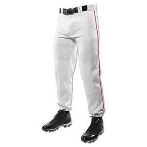 Champro Triple Crown Classic W/ Braid Mens Baseball Pants (White/Scarlet)