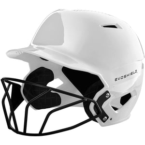 EvoShield XVT Gloss Batting Helmet Fastpitch Softball With Facemask (White)