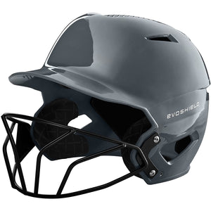 EvoShield XVT Gloss Batting Helmet Fastpitch Softball With Facemask (Charcoal)