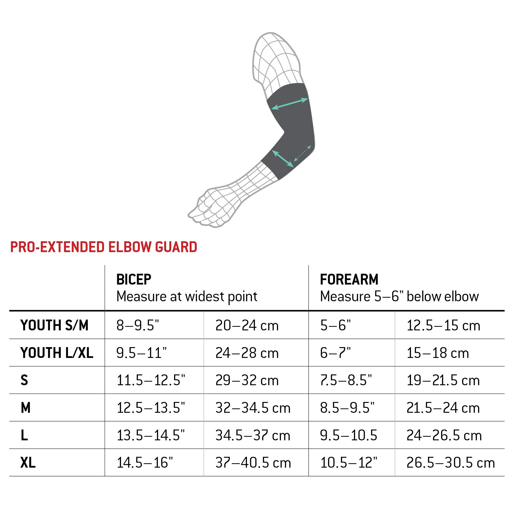 G-Form Pro Extended Baseball Youth Elbow Guard, Youth Large/X-Large (B