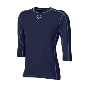 EvoShield Pro Team Baseball Youth Boy's Mid Sleeve Workout Tee Shirt (Navy)