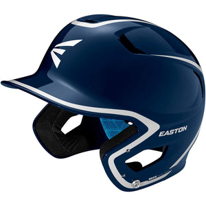 Easton Z5 2.0 Senior Batting Helmet Gloss Two-Tone Series Jaw Guard Compatible, Senior (Navy/Gray)
