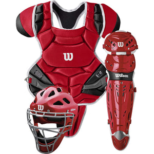 Wilson C1K Intermediate Baseball Catchers Gear Set (Scarlet)
