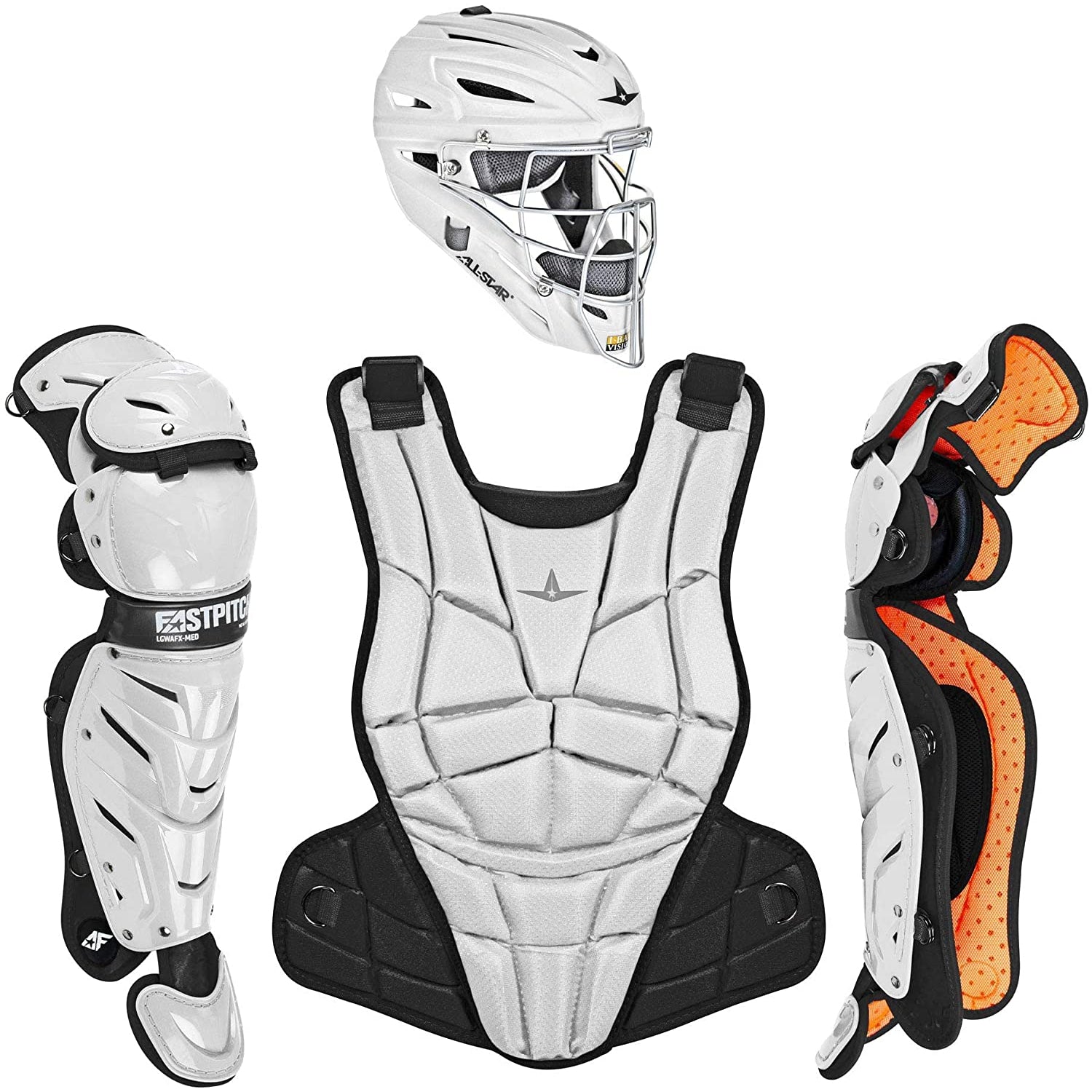 All-Star AFx Series Fastpitch Softball Catcher's Package (White