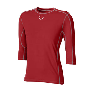 EvoShield Pro Team Baseball Adult Men's Mid Sleeve Workout Tee Shirt (Scarlet)