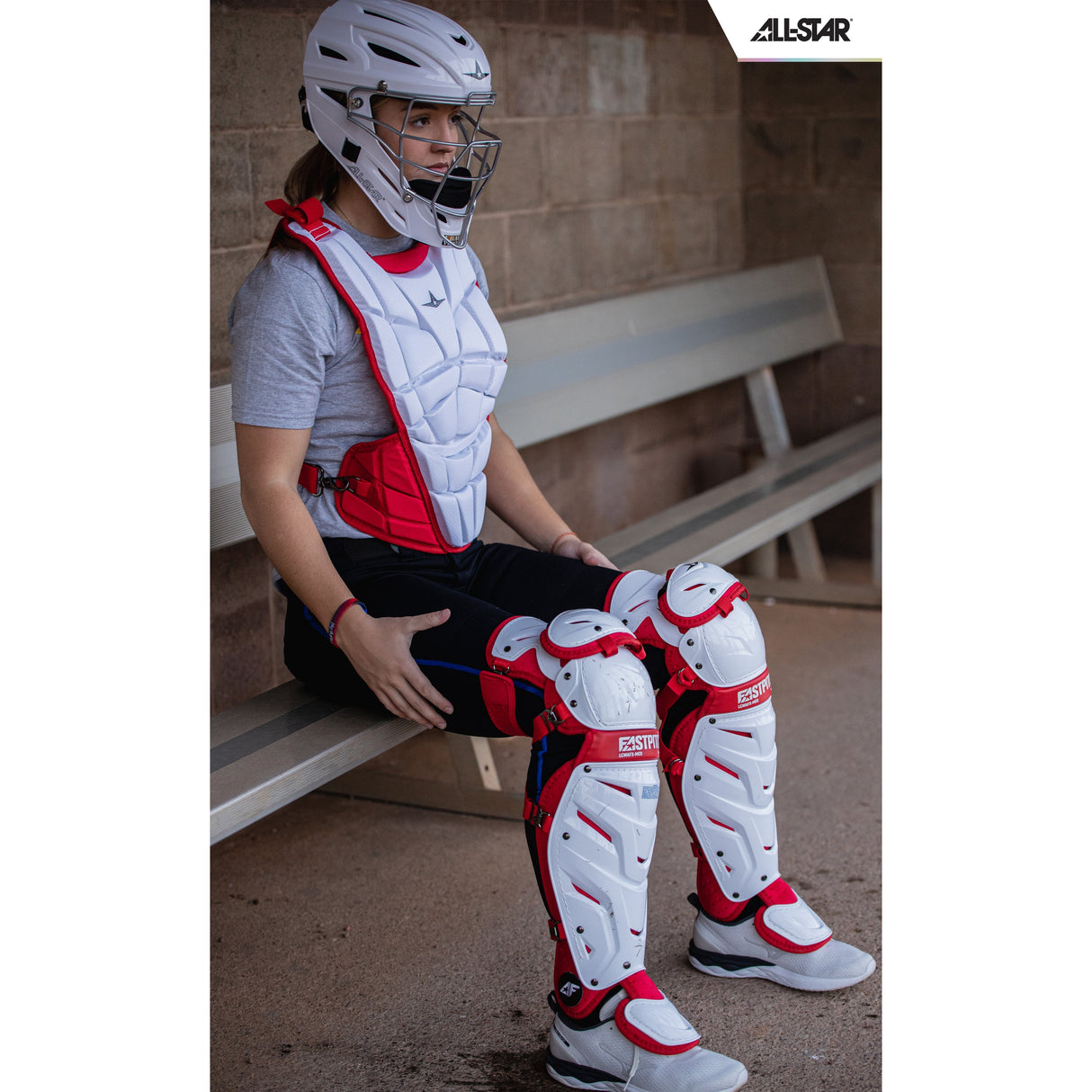 All-Star AFx Series Fastpitch Softball Catcher's Package (White/Scarle –  Guardian Baseball