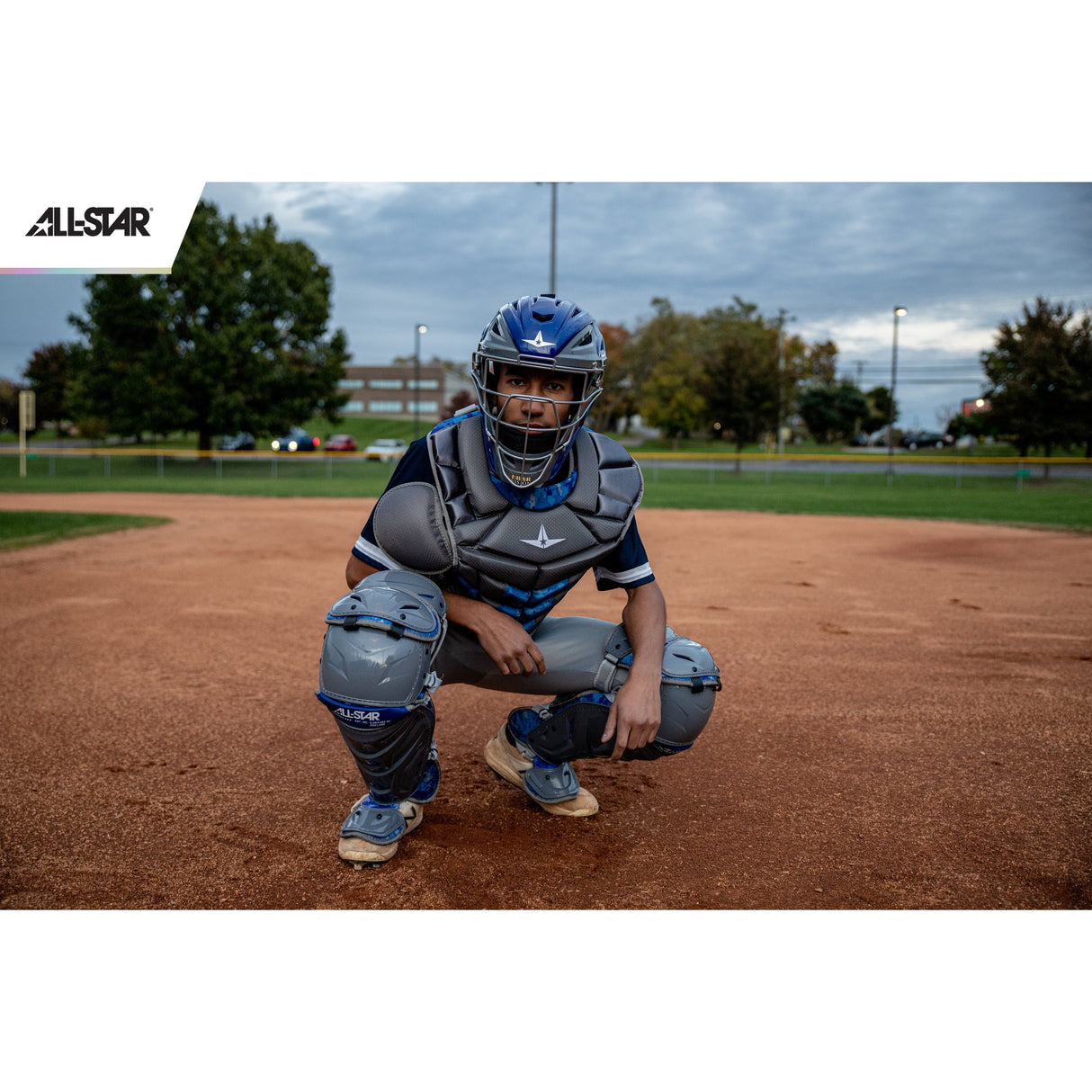 All Star Youth NOCSAE System7 Axis Pro Catcher's Set - Navy