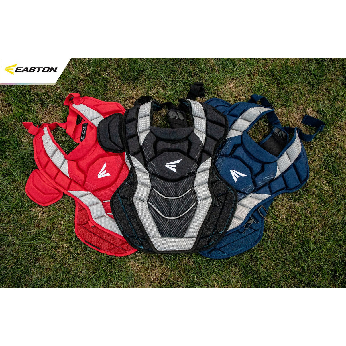 Easton Pro x A165446 Adult Baseball Chest Protector - Red/Silver