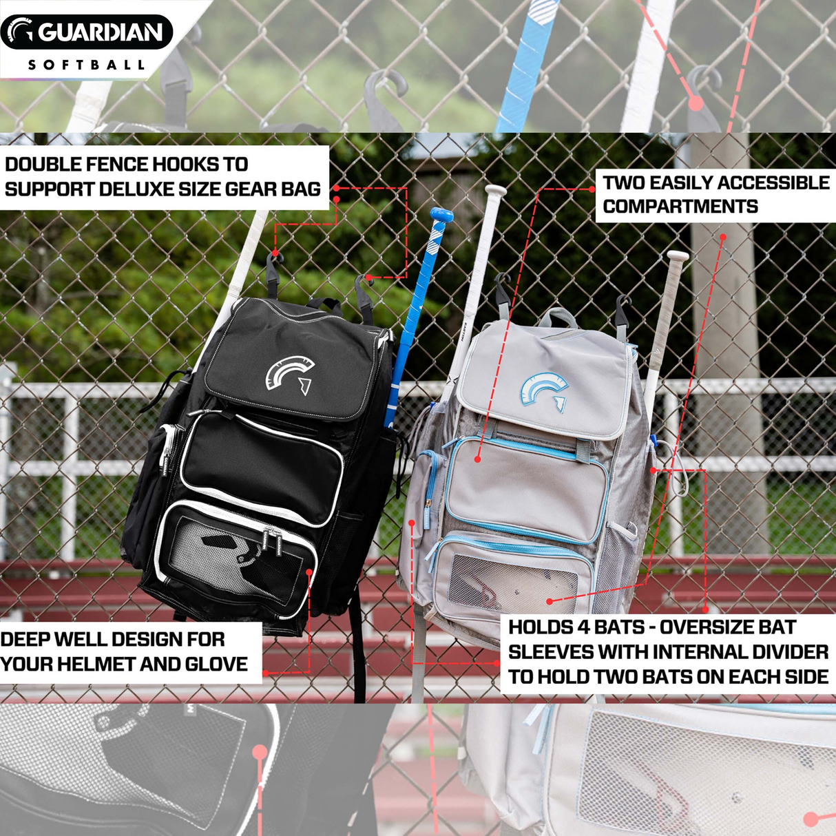 4 bat softball clearance bag