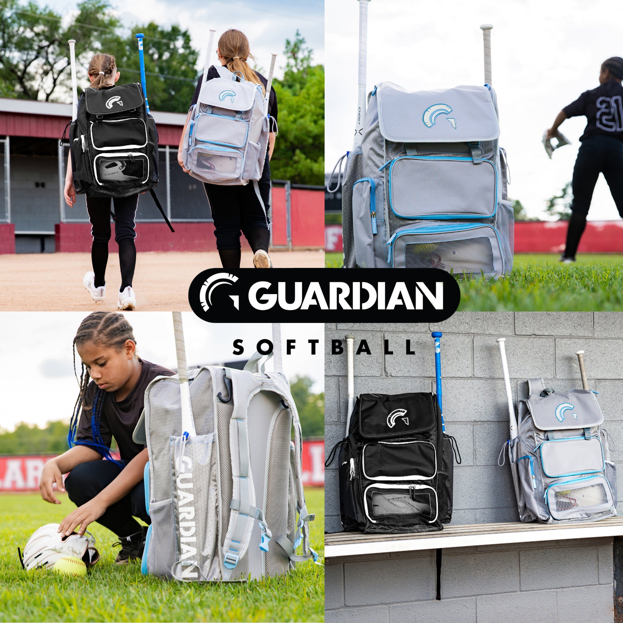 Guardian Baseball Diamond Series Baseball Softball Bag Grey Carolina