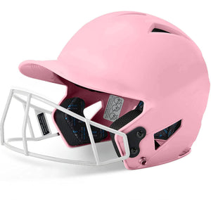 CHAMPRO HX Rise Pro Fastpitch Softball Batting Helmet with Facemask Glossy Finish (Pink)