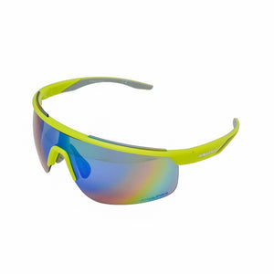 Rawlings Retro Vaporwave Baseball Shield Sunglasses Neon Lime Green Sunrise