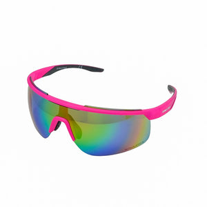 Rawlings Retro Vaporwave Baseball Shield Sunglasses Neon Pink Sunset