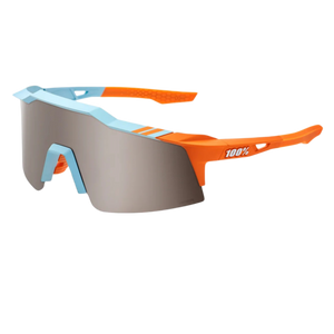 100% Speedcraft XS Performance Vented Baseball Sport Sunglasses (Soft Tact Two Tone - HiPER Silver Mirror Lens)