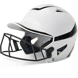 Champro Rise Pro Fastpitch Softball Batting Helmet W/ Facemask (White/Black)