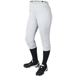 DeMarini Girls' Youth Sleek Pull-Up Yoga Style Softball Pants Fastpitch (White)