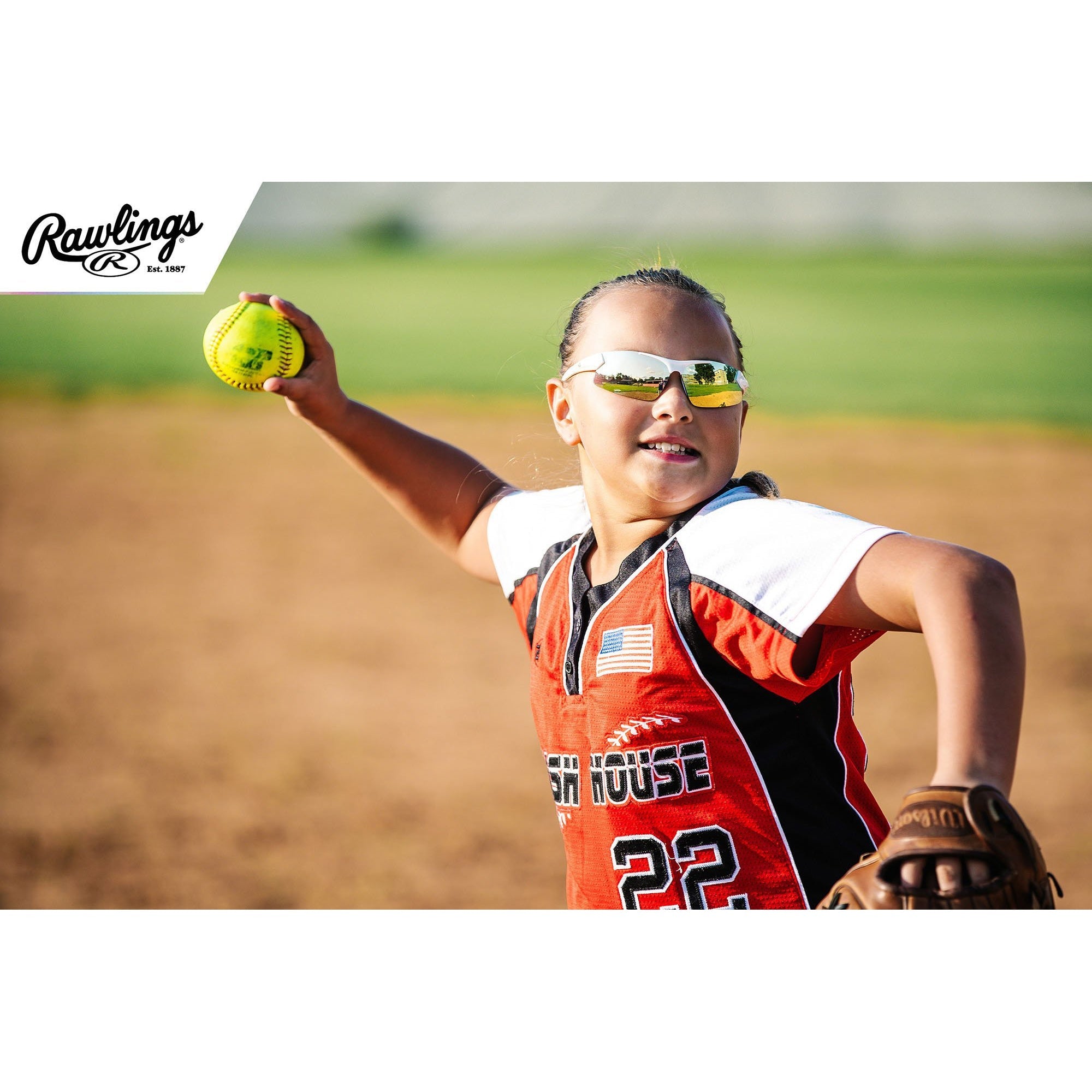 RAWLINGS Youth Sports Baseball Sunglasses Durable 100% UV Poly Lens,  Shielded Lens (White/Pink)