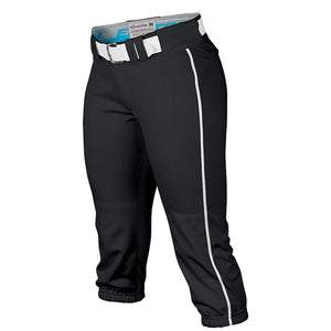 Easton Pro Fastpitch Women's Softball Piped Belt Loops Pants (Black/White)