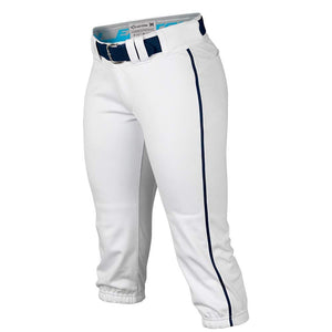 Easton Pro Fastpitch Women's Softball Piped Belt Loops Pants (White/Navy)
