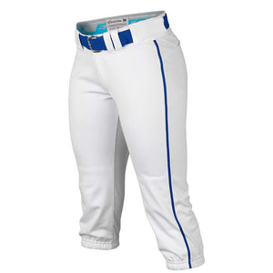 Easton Pro Fastpitch Women's Softball Piped Belt Loops Pants (White/Royal)