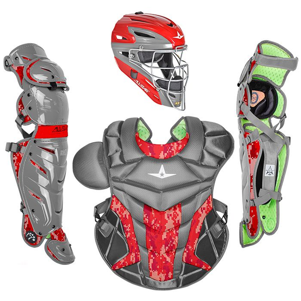 All-Star System 7 Adult Axis Digi Camo Pro Catcher's Set (Graphite/Red)