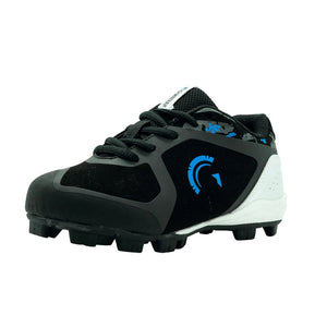 Blaze Youth Low Top Rubber Molded Baseball and Softball Cleats (Black/Royal/White)